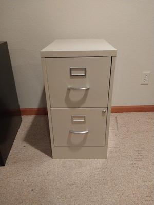 METAL TWO DRAWER LEGAL SIZE FILE CABINET