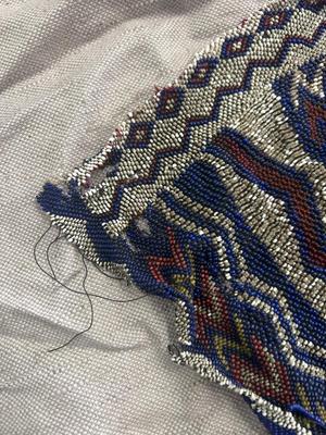 Handmade beaded textile