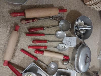 KIDS VINTAGE POTS-PANS-COOKING UTENSILS