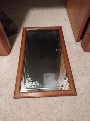 FRAMED ETCHED WALL MIRROR