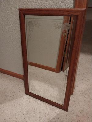 FRAMED ETCHED WALL MIRROR