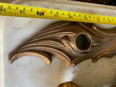 3 Vintage Metal Candle Holders, each one holds 2 taper candles