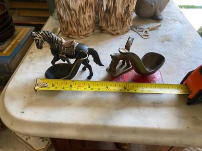 Vintage Pair of pipe holders, horse and