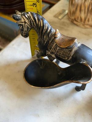 Vintage Pair of pipe holders, horse and
