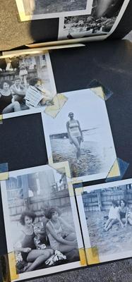 Vintage Photo album, dancing, beach, vacation 1930s to 50s