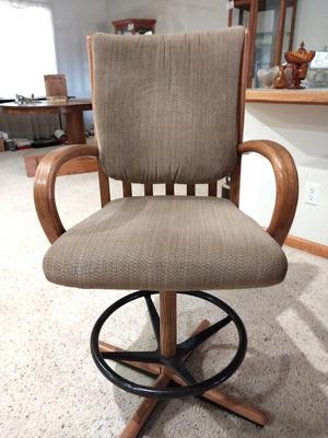 TWO MATCHING SWIVAL BAR CHAIRS