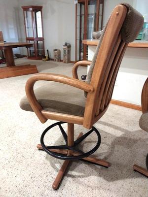TWO MATCHING SWIVAL BAR CHAIRS