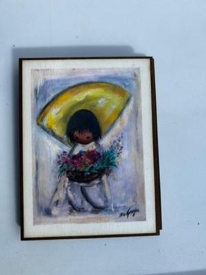 Lot of 8 Small Paintings on wood plaques