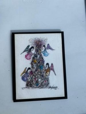 Lot of 8 Small Paintings on wood plaques