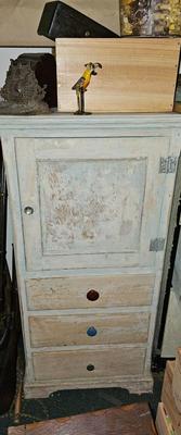 Vintage Cabinet with a door and 3 drawers
