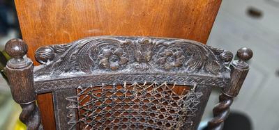 4 Barley Twist Antique chairs, one is arm chair