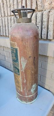 Copper and Brass Badger's Antique fire extinguisher