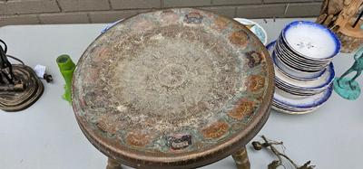 Vintage Asian Brass Stool circa 1950s