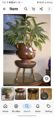 Vintage Asian Brass Stool circa 1950s