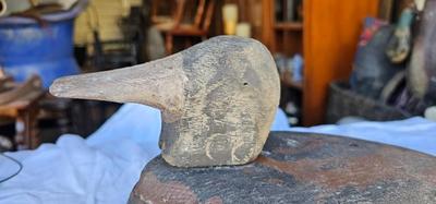 Antique Duck Decoy Carved Wood, Head Swivels Duck #2
