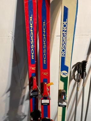 Two pair vintage Rosignol skis