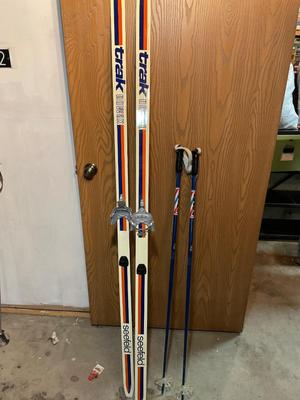 Vintage Trak cross country skis & poles