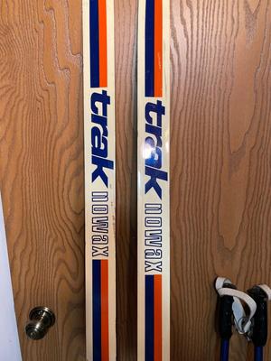 Vintage Trak cross country skis & poles