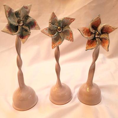 Cindy Douglass (Local Asheville Artist) Ceramic Pinwheels (DR-EL)