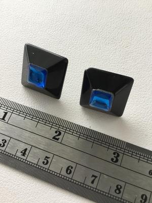 Beautiful black and blue square earrings