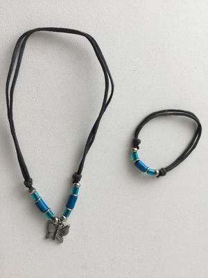 Beautiful butterfly fashion necklace with matching bracelets