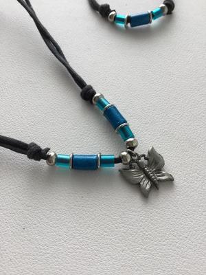 Beautiful butterfly fashion necklace with matching bracelets