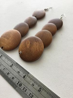 Brown wooden type dangle fashion earrings