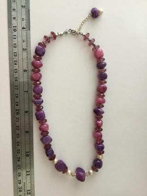 Beautiful purple fashion stone faux necklace