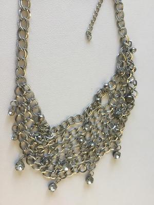 Beautiful silver tone statement necklace