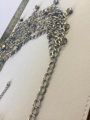 Beautiful silver tone statement necklace