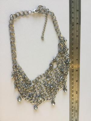Beautiful silver tone statement necklace
