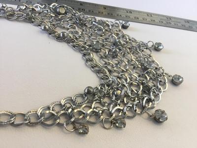Beautiful silver tone statement necklace