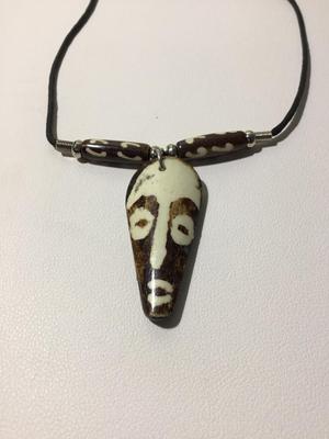 Beautiful rope type vintage wooden look beaded necklace