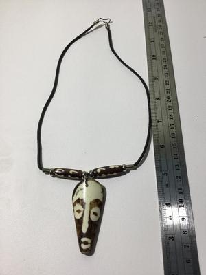 Beautiful rope type vintage wooden look beaded necklace