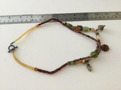Beautiful vintage colorful beaded statement necklace