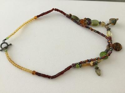 Beautiful vintage colorful beaded statement necklace