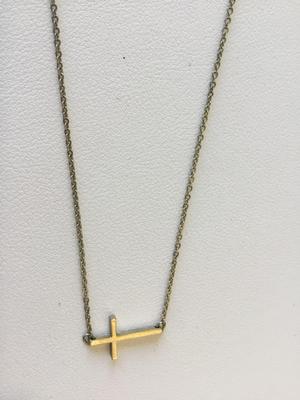 Goldtone cross necklace