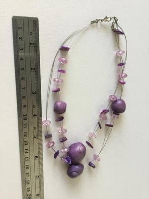 Beautiful purple multilayer statement necklace
