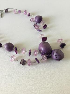 Beautiful purple multilayer statement necklace