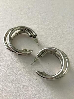 Beautiful silver tone small hoop earrings