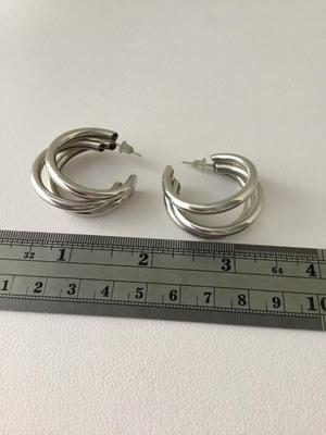 Beautiful silver tone small hoop earrings