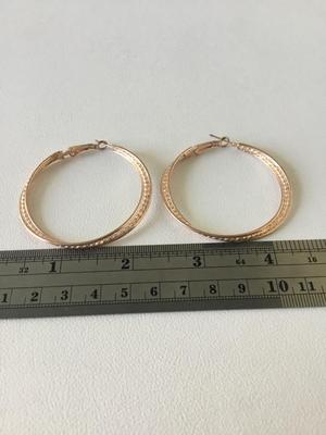 Gold tone fashion hoop earrings