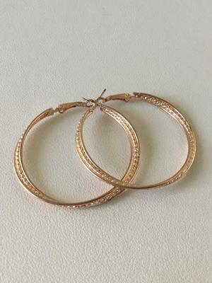 Gold tone fashion hoop earrings