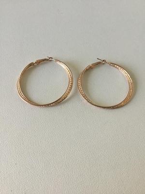 Gold tone fashion hoop earrings