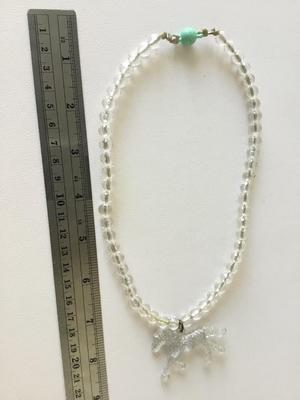 Vintage clear beaded unicorn collar necklace