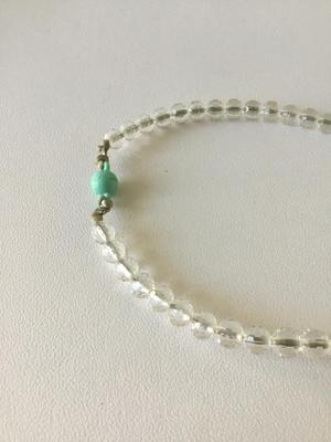 Vintage clear beaded unicorn collar necklace