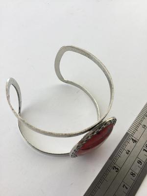 Silver tone fashion cuff bracelet