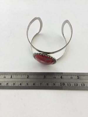 Silver tone fashion cuff bracelet