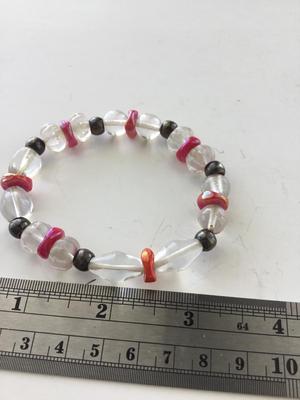Clear beaded stretchy fashion bracelet