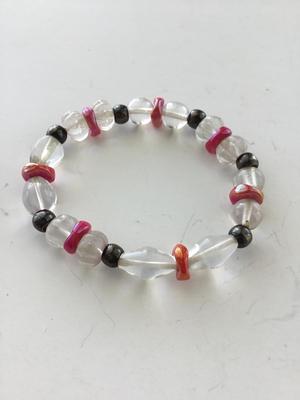 Clear beaded stretchy fashion bracelet